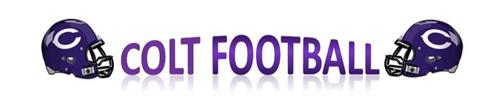colt football banner with two helmets 